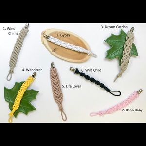 Boho Macrame Pacifier Clips